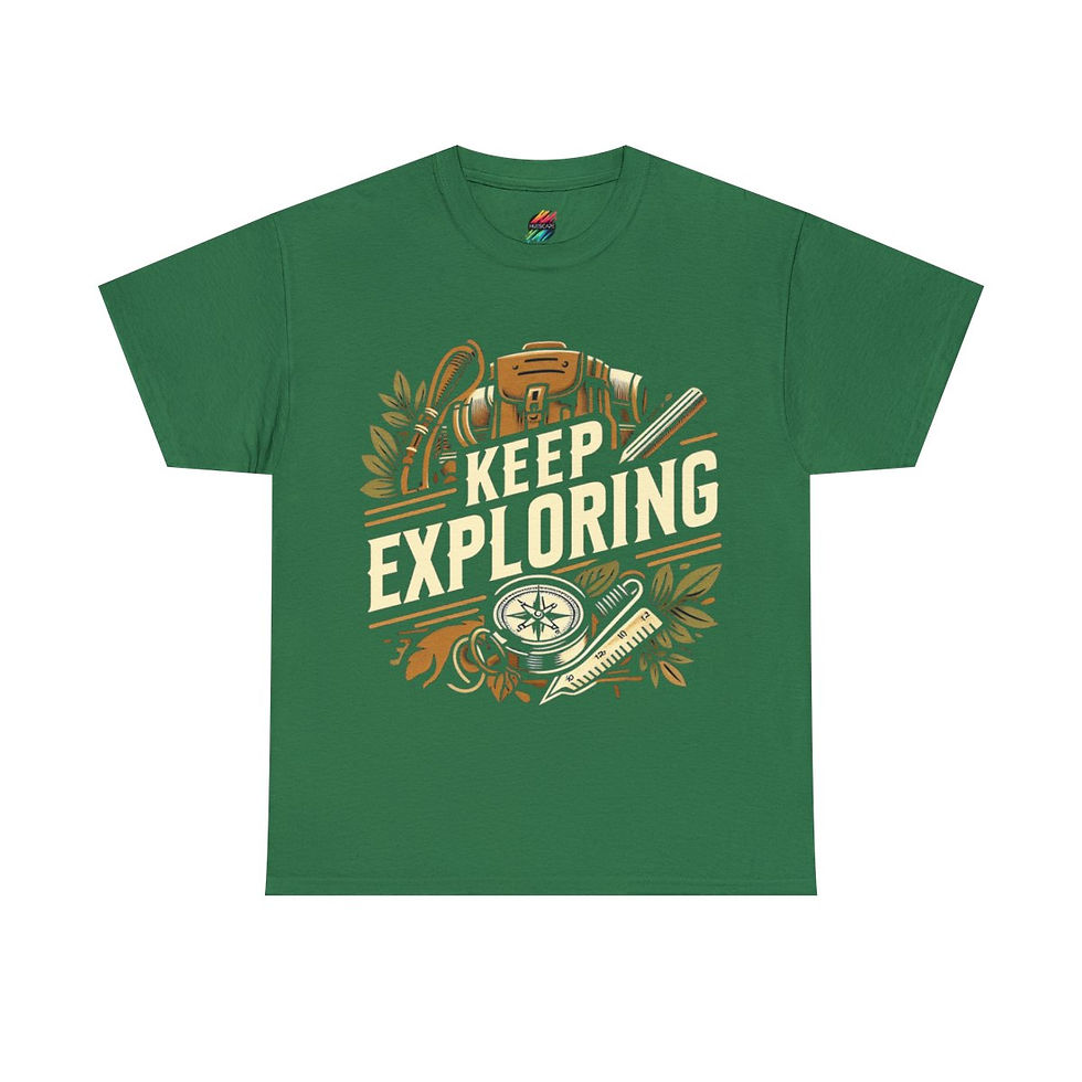 Thumbnail: Keep Exploring - Unisex Heavy Cotton Graphic Tee