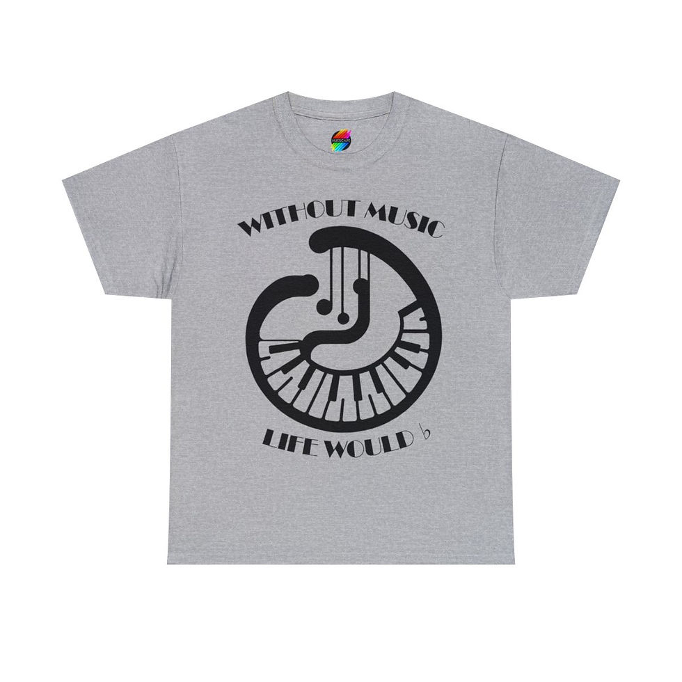 Thumbnail: Without Music Life Would Be Flat - Unisex Heavy Cotton Graphic Tee