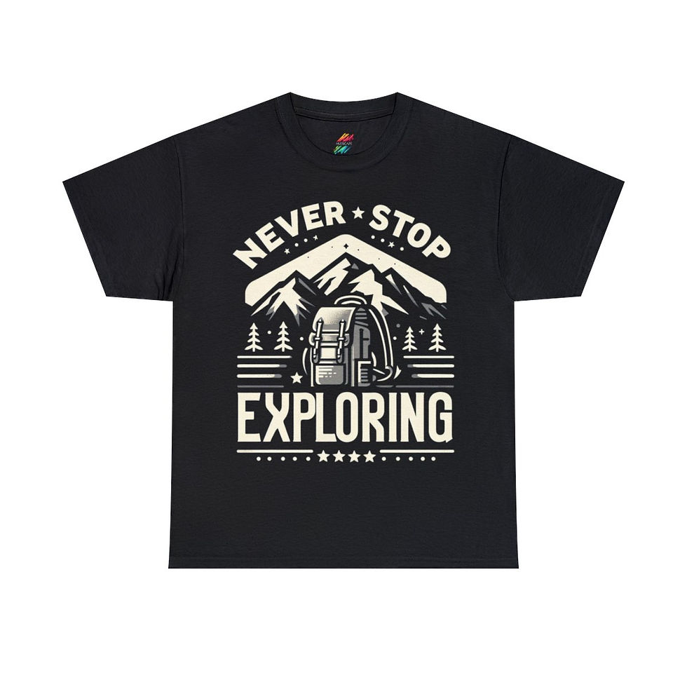 Thumbnail: Never Stop Exploring - Unisex Heavy Cotton Graphic Tee