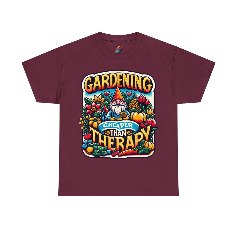 Thumbnail: Gardening Cheaper Than Therapy - Unisex Heavy Cotton Graphic Tee
