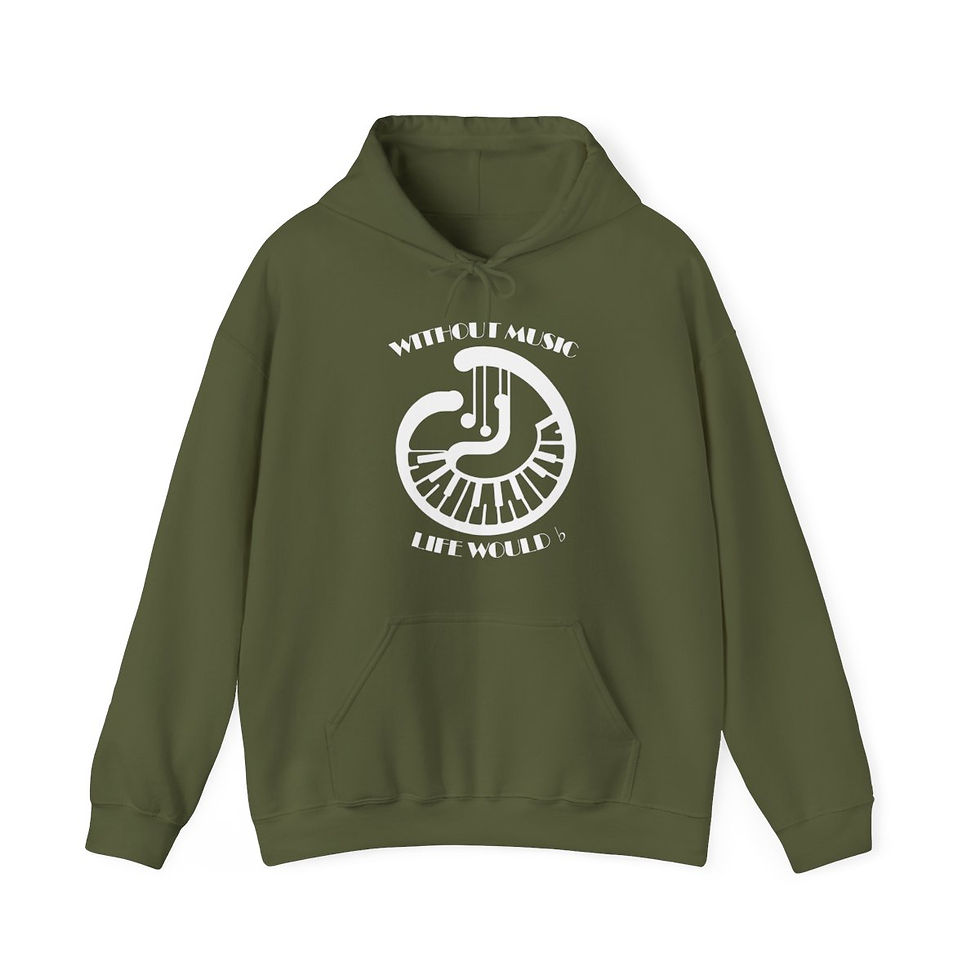 Thumbnail: Without Music Life Would Be Flat - Unisex Heavy Blend™ Hooded Sweatshirt