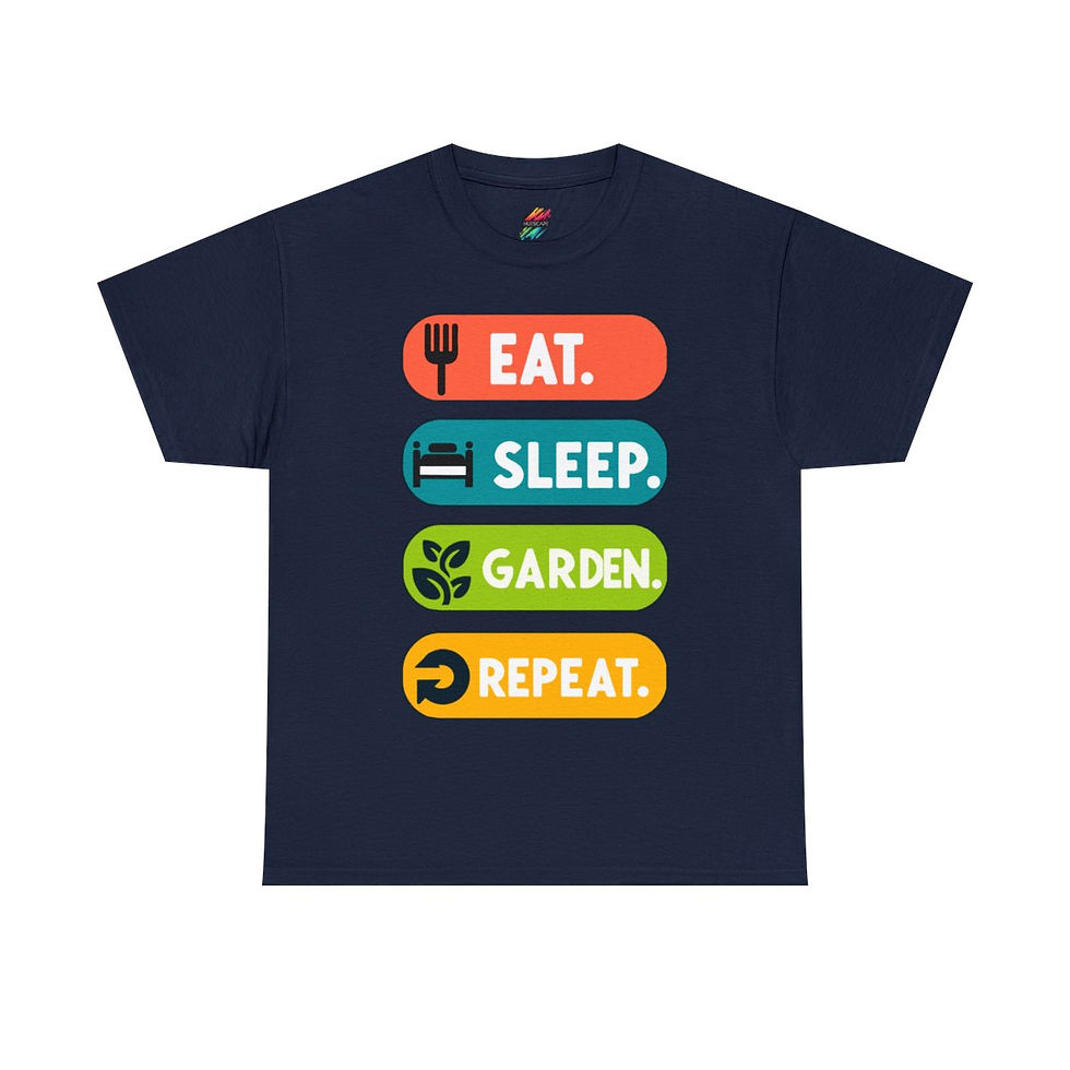 Thumbnail: Eat Sleep Garden Repeat - Unisex Heavy Cotton Graphic Tee