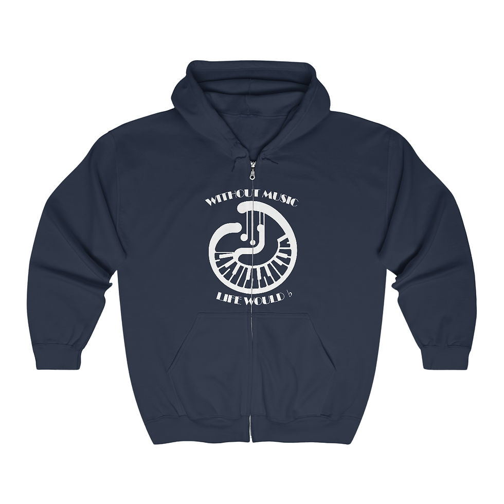 Thumbnail: Without Music Life Would Be Flat - Heavy Blend™ Full Zip Hooded Sweatshirt