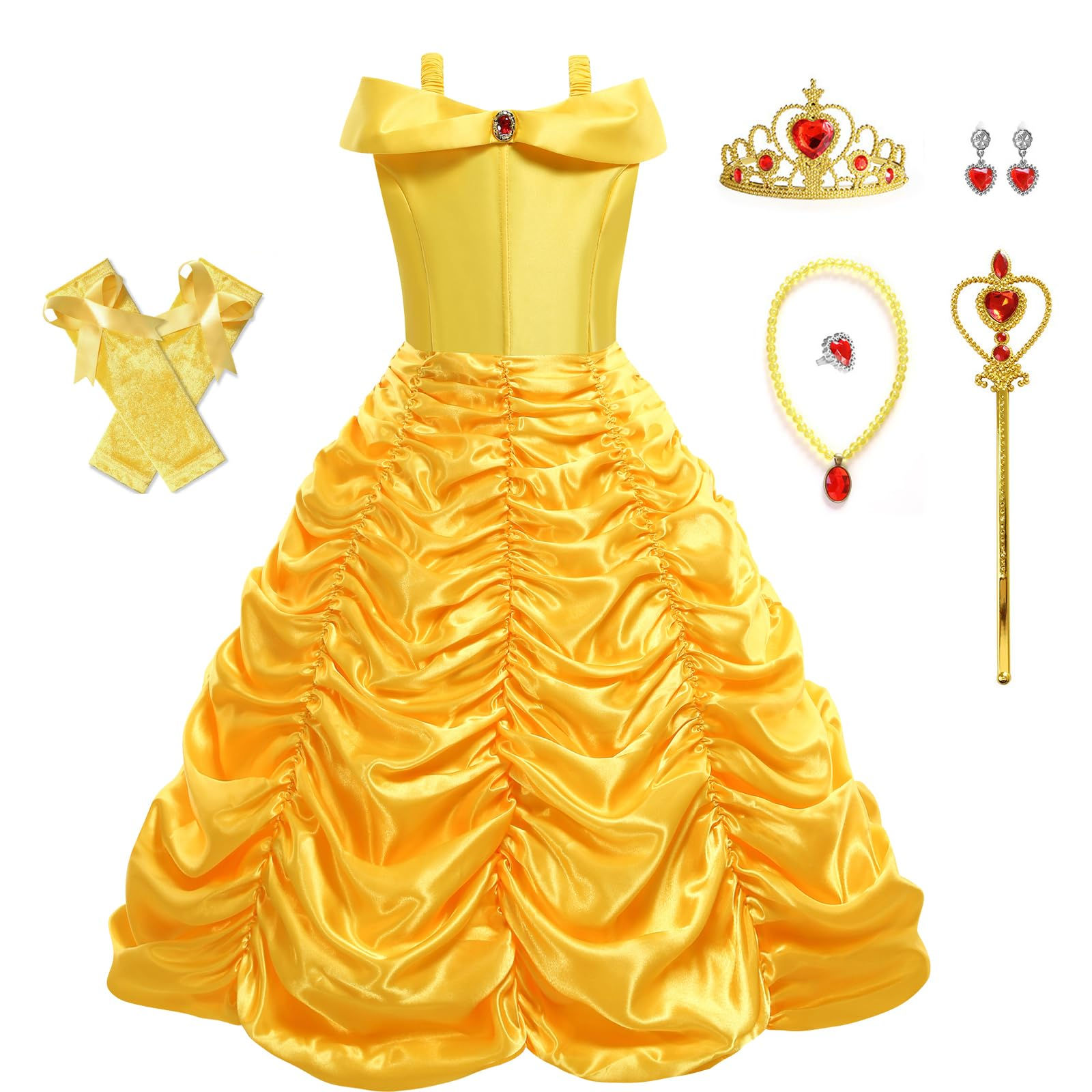Disnnie Princess Belle Dress Beauty Princess Costume Belle Fancy Dress Up Party