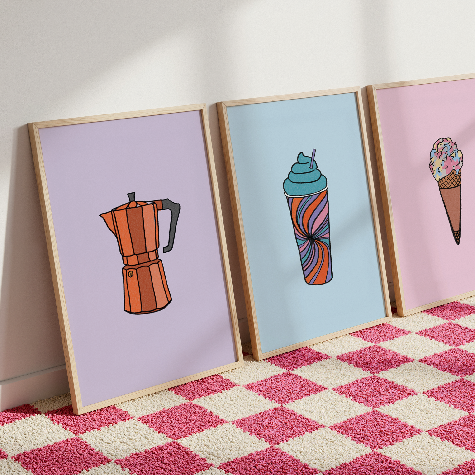 Retro Moka Coffee Pot Art Print