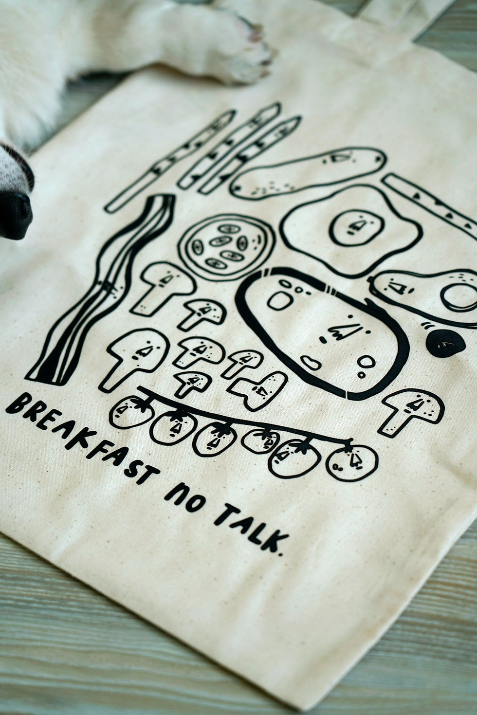 Thumbnail: No Breakfast NoTalk Tote bag