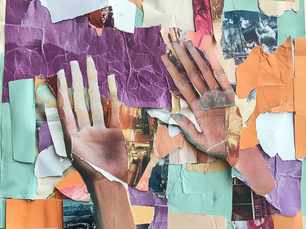 an artistic paper collage of hands