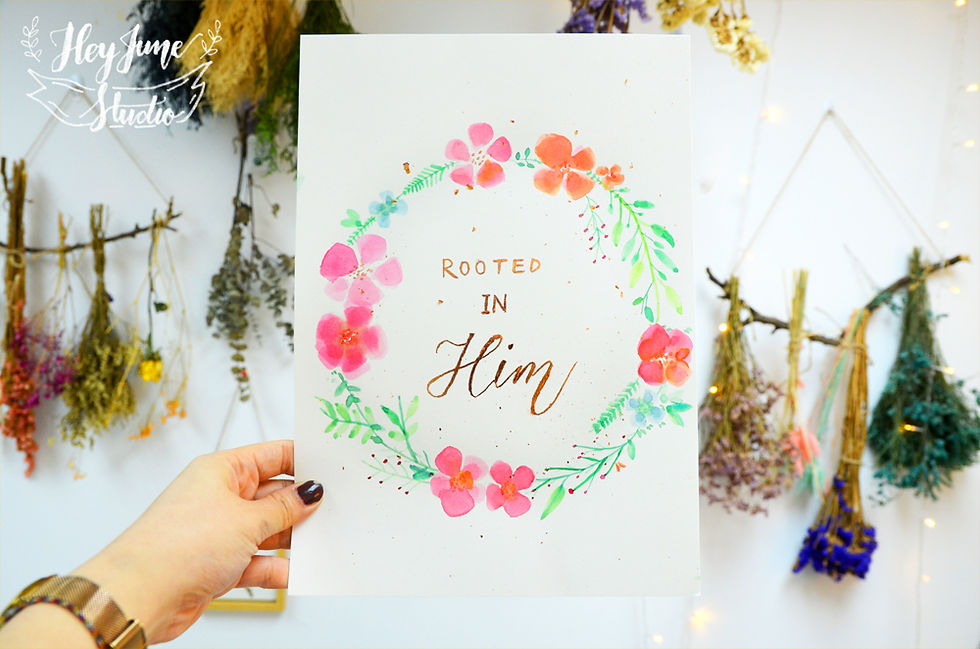 Thumbnail: 水彩工作坊Floral Wreath with Gold Calligraphy Workshop