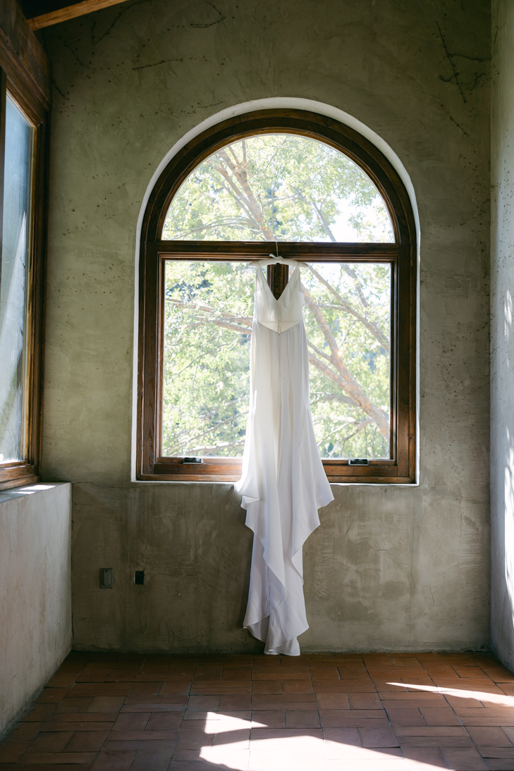 Summerour studio wedding in Atlanta dress hanging