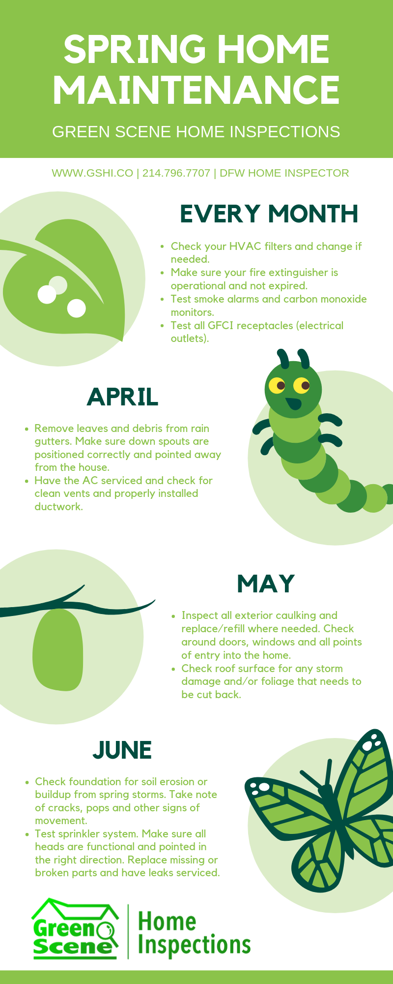 spring home maintenance guide, dfw home inspector