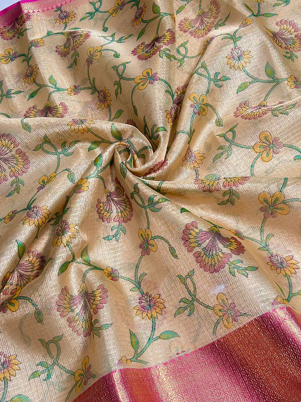 Thumbnail: Banarasi Gold Tissue Printed Saree