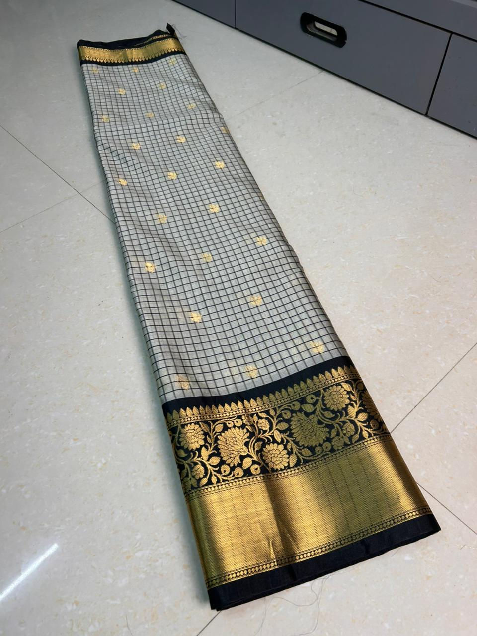 Thumbnail: Banarasi Semi Katan Silk Saree