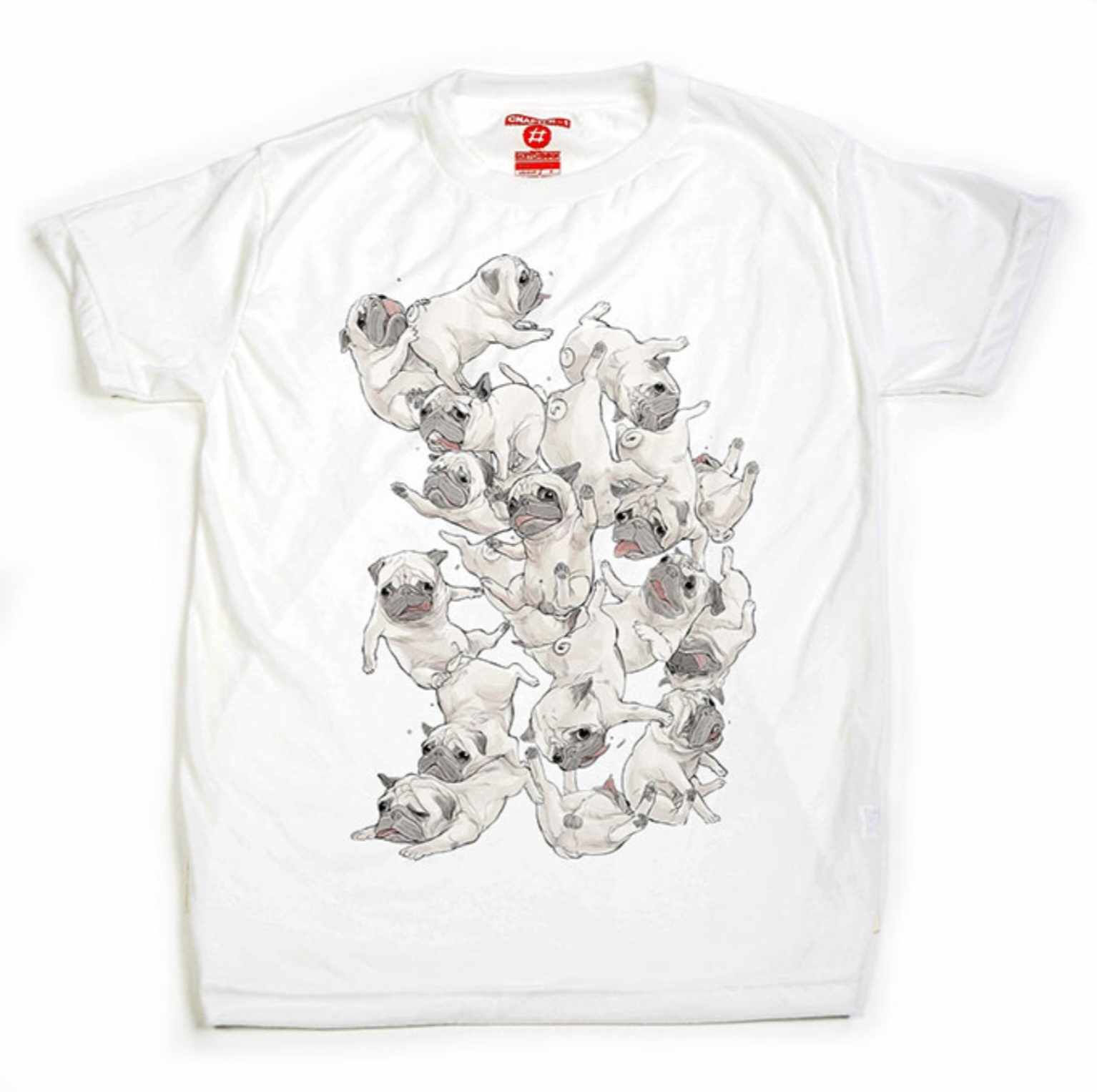 16 Pugs T-Shirt (White)