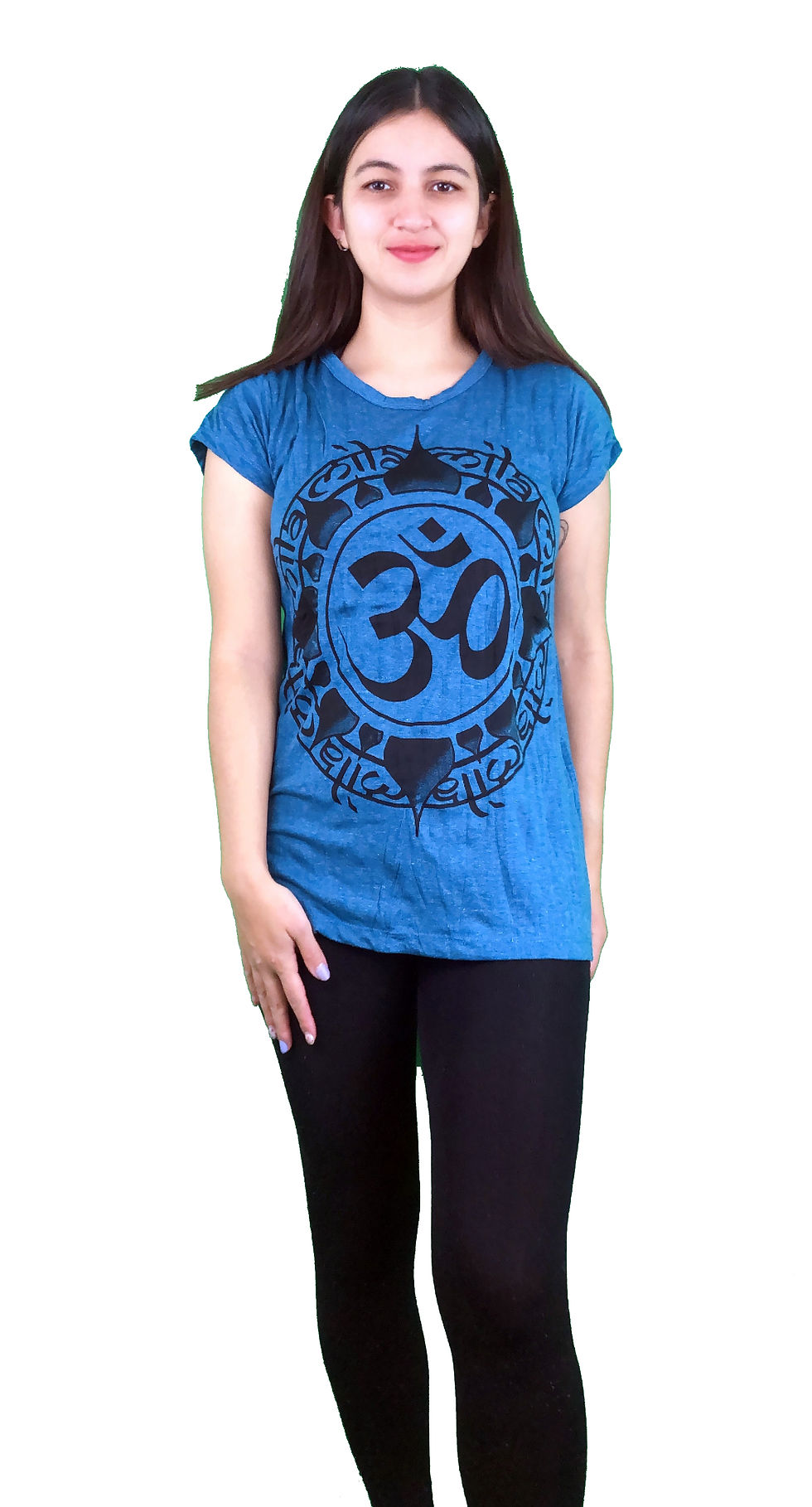 Om Symbol Womens T-Shirt (Blue)