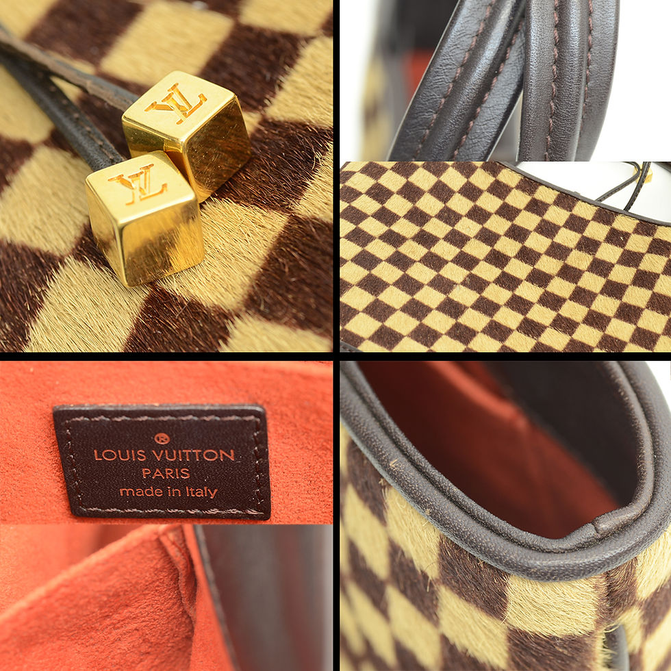 Thumbnail: Authentic Louis Vuitton Damier Sauvage Impala Fur Type Leather Bag Handbag Purse