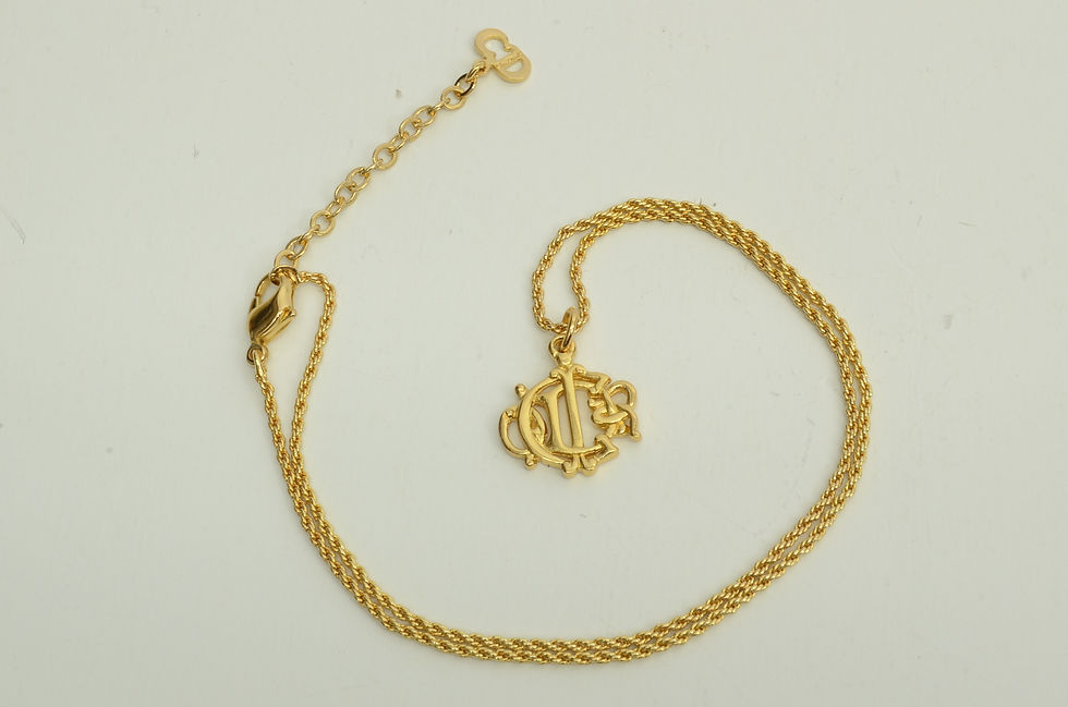 Thumbnail: Authentic Christian Dior Mini Insignia Necklace GP Emblem Jewelry Accessory