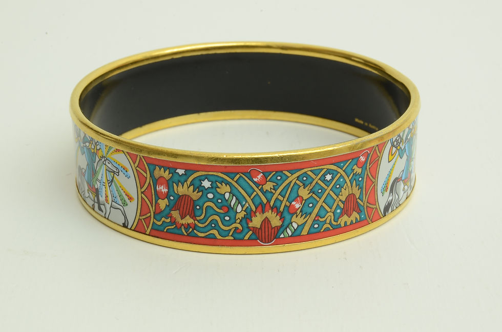 Thumbnail: Authentic Hermes GP Slip Bracelet Vintage Enamel Bangle Feux d'Artifice Jewelry