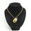 Thumbnail: Authentic Celine Circle Charm Necklace GP Chain Loop Emblem Signature Jewelry