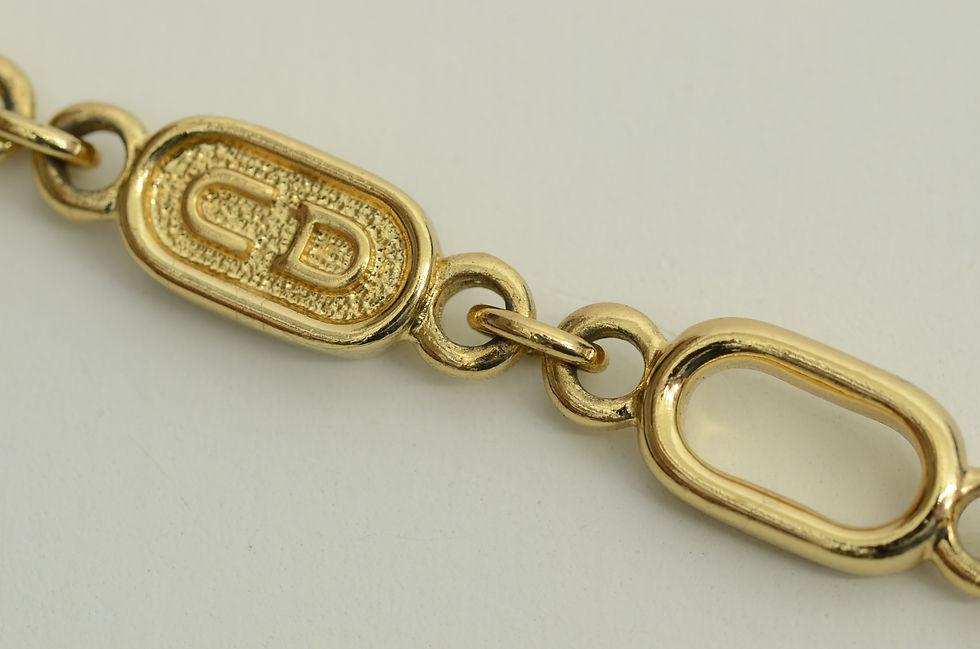 Thumbnail: Authentic Christian Dior Bracelet CD Logo Oval Emblem Signature GP Jewelry 1