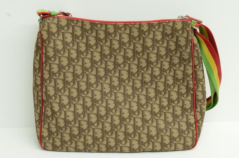 Thumbnail: Authentic Dior Monogram Signature Tan Trotteur Diorissimo Rasta Canvas Messenger