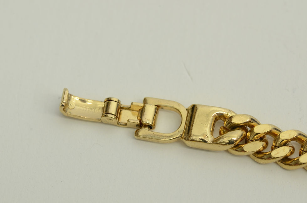 Thumbnail: Authentic Christian Dior Bracelet CD Logo Black Tag Emblem Signature GP Jewelry