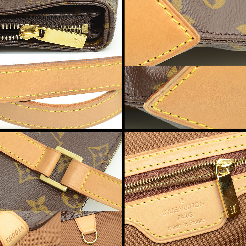 Thumbnail: Authentic Louis Vuitton Cabas Piano Leather Hand Bag Monogram Signature Purse