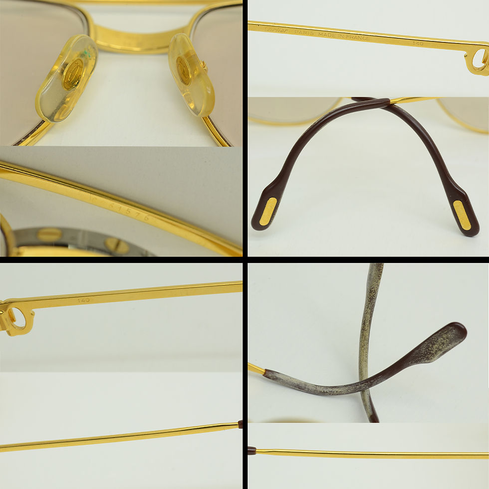 Thumbnail: Authentic Cartier Romance Santos 58 18 140 GP Vintage Aviator Rx Eyeglasses