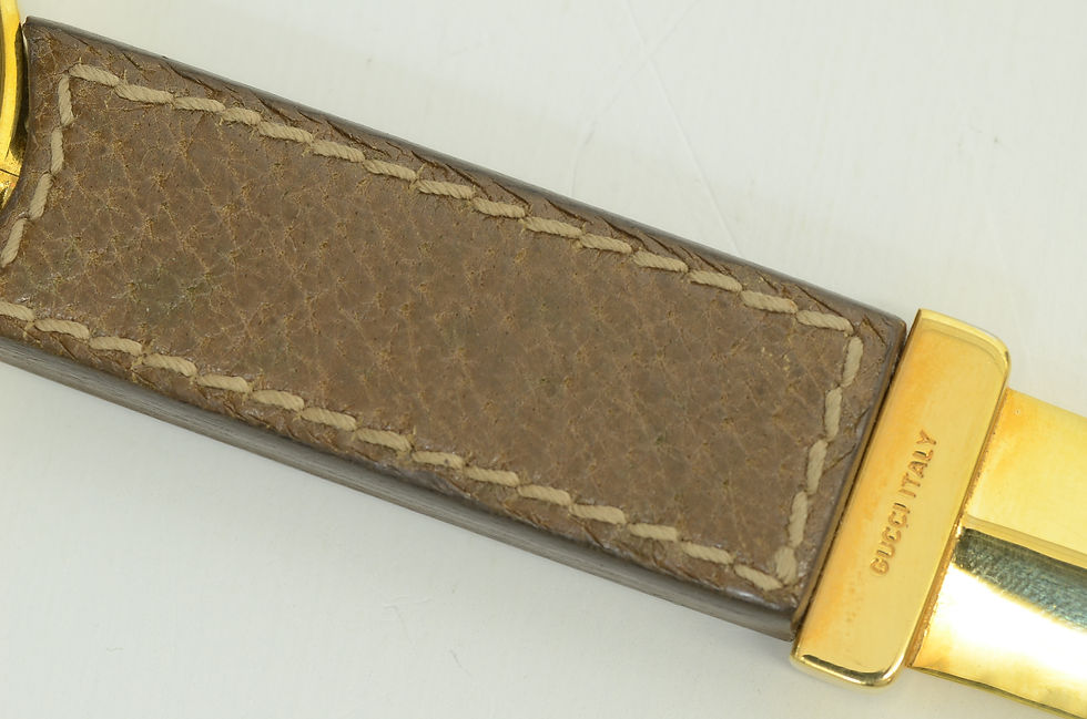 Thumbnail: Gucci Gold Letter Opener Leather Handle Magnifying Glass Vintage Collectible