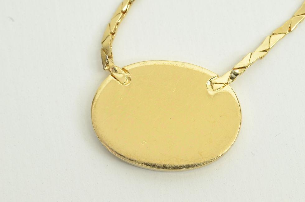 Thumbnail: Authentic Christian Dior Necklace Black Oval Monogram Logo GP Rhinestone Charm 1