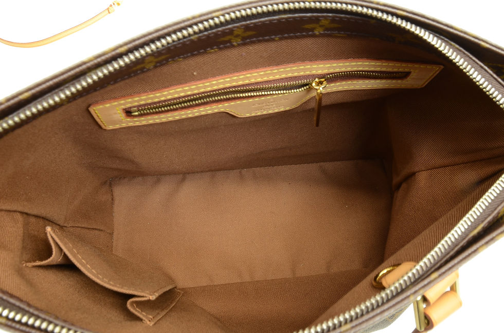 Thumbnail: Authentic Louis Vuitton Cabas Piano Leather Hand Bag Monogram Signature Purse