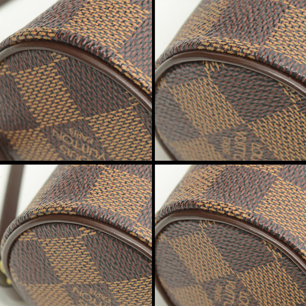 Thumbnail: Authentic Louis Vuitton Damier Ebene Leather Pouch Mini Purse Pochette Accessory