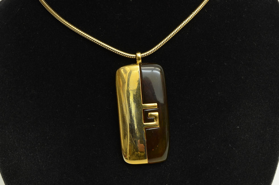 Thumbnail: Authentic Givenchy GP Amber Pendant Necklace Vintage G Charm Jewelry Accessory
