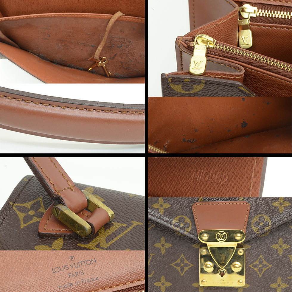 Thumbnail: Authentic Louis Vuitton Concorde Vintage Leather Handbag Monogram Logo Purse 2