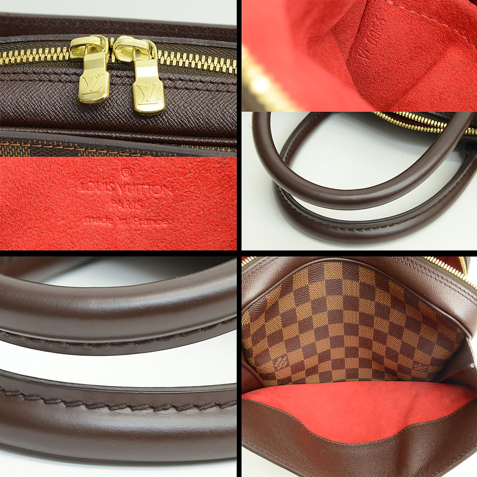 Thumbnail: Authentic Louis Vuitton Damier Ebene Triana Leather Handbag Purse 2