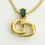 Thumbnail: Authentic Christian Dior Necklace CD Logo Signature GP Emerald Gemstone Charm