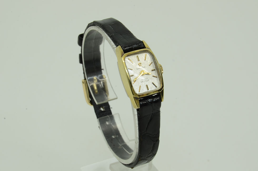 Authentic Omega Meister De Ville 14mm SM Watch Rectangle GP Vintage Wristwatch