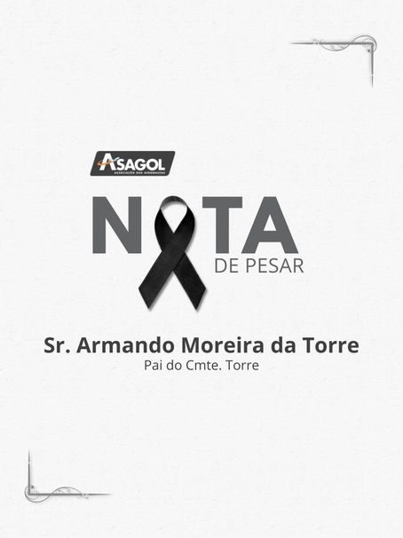 Nota de Pesar: Falecimento do Sr. Armando Moreira da Torre (pai do Cmte. Torre)