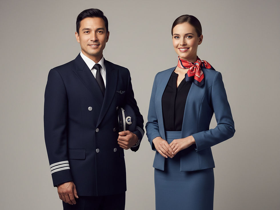 Piloto e comissária juntos.