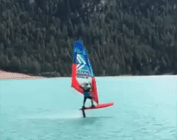Balz Müller windfoil speed loop in Silvaplana