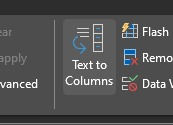 Using Data > text-to-column Function