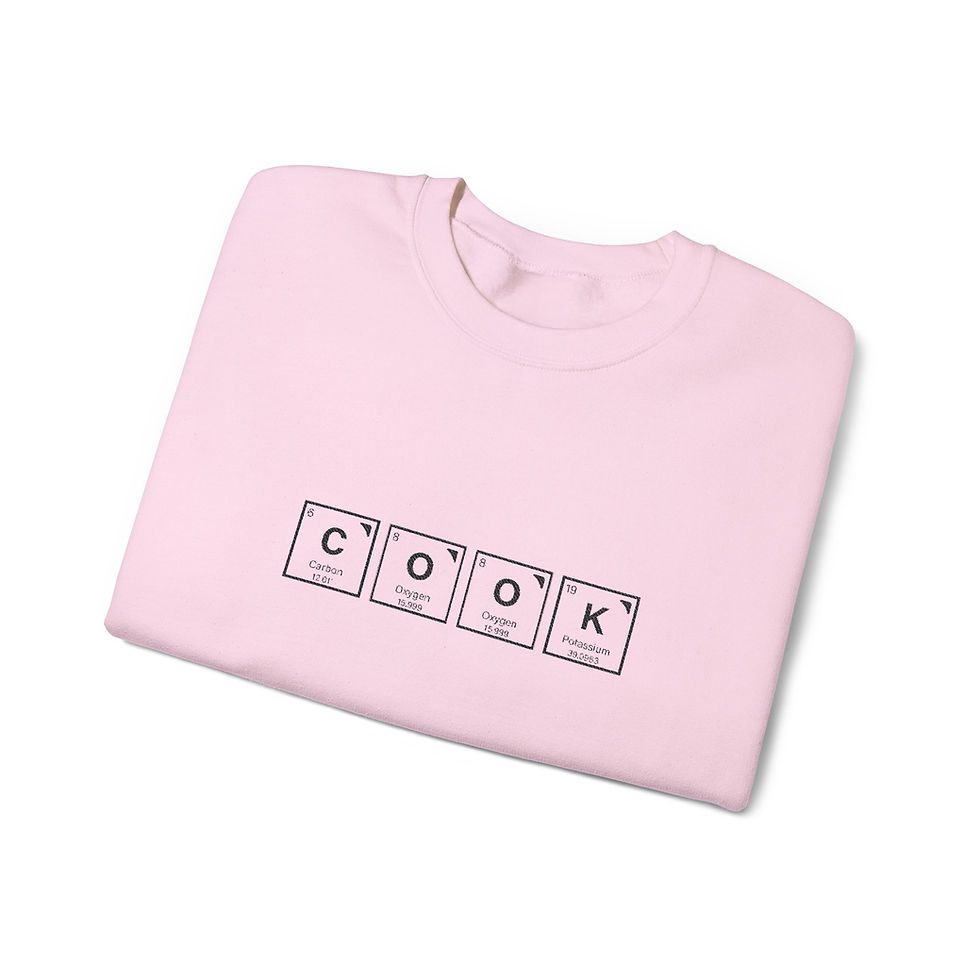 Thumbnail: Cook Periodic Table Crewneck Sweatshirt — Minimalist Chef Kitchen Apparel