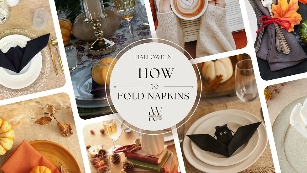 How to fold napkins for Halloween in the shape of a bat, a ghost and a pumpkin