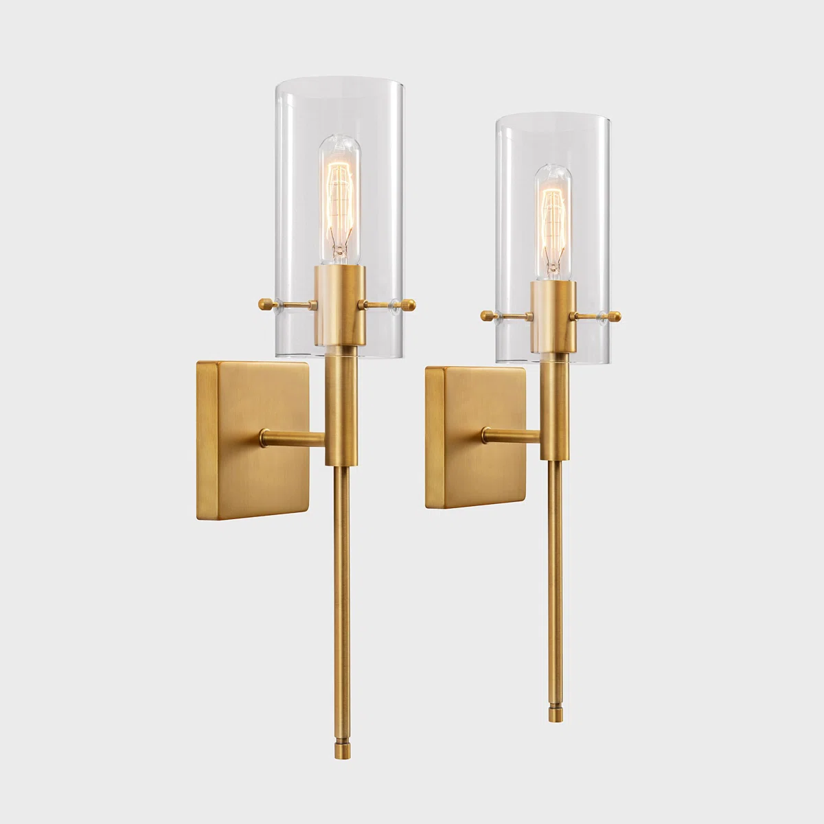 Modern glass and brass sconces