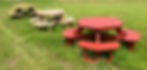 Three octagon picnic tables