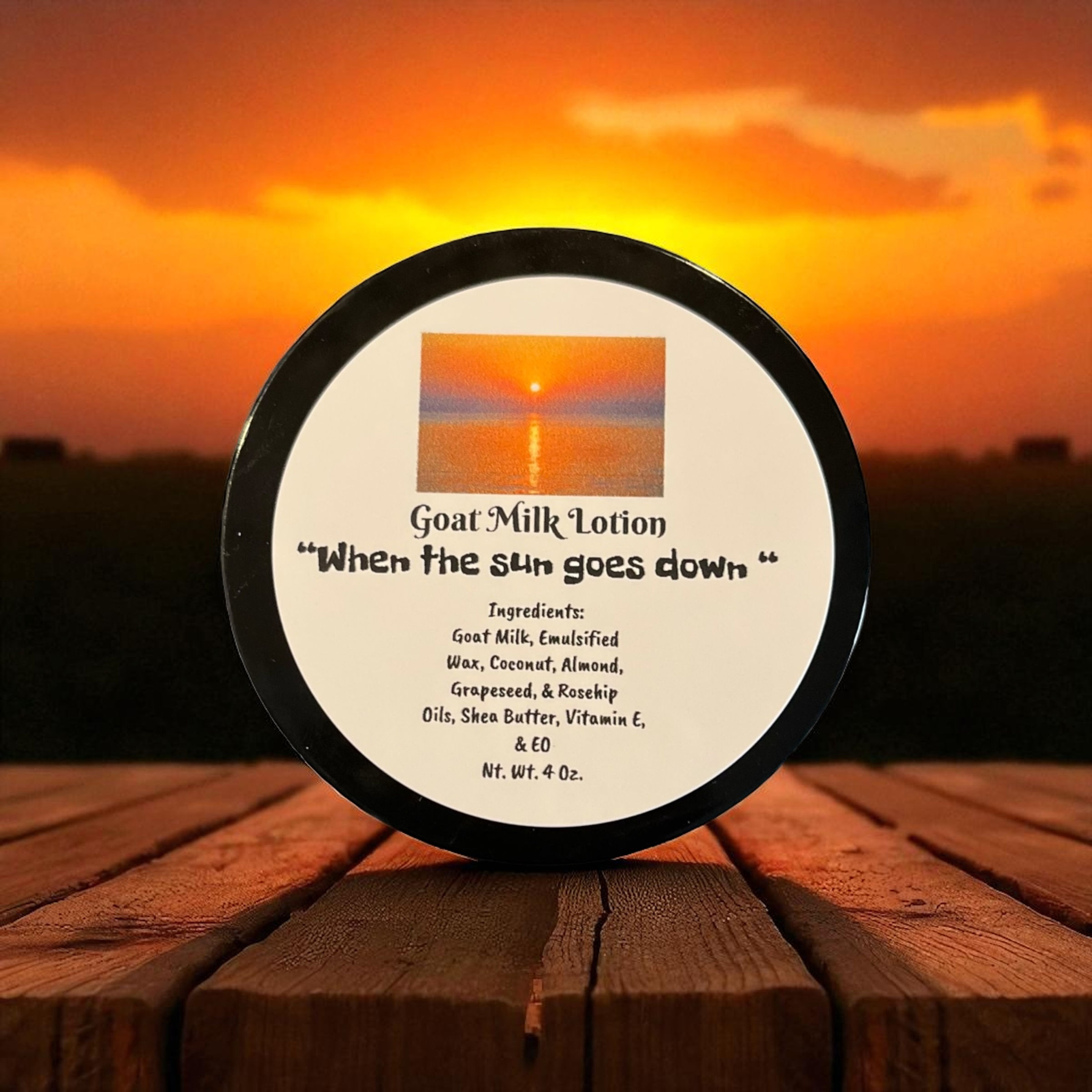 When the sun goes down goat milk lotion