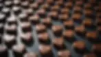 Close-up view of heart-shaped chocolates arranged beautifully