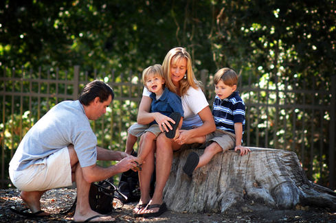 candid family photography of family getting ready