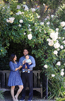 couple and baby enjoy a photo session by holman photography at filoli gardens