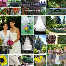 bright colors under the redwoods with two brides at dawn ranch