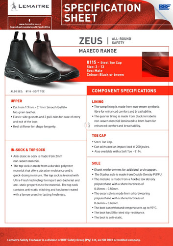 Lemaitre Zeus 8115 Safety Corp